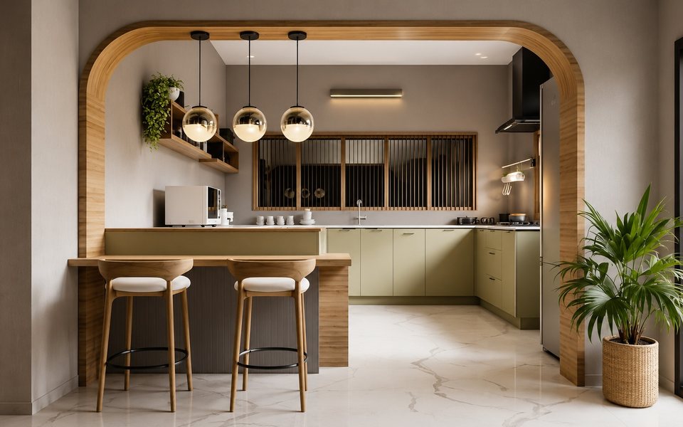 Pooja unit and TV unit design in Bangalore